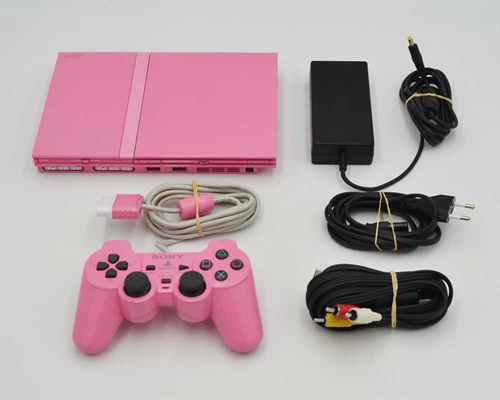 Playstation 2 - Slim - Pink - Console - SNR FC4523871 (B Grade) (Genbrug)
